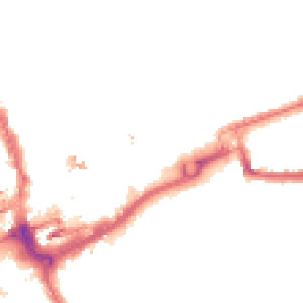 Night-time road noise heatmap for IG1 1ND