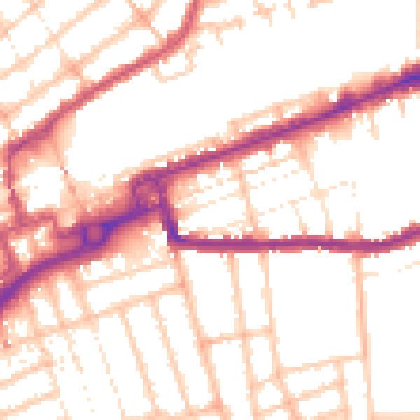 Daytime road noise heatmap for IG1 1QX