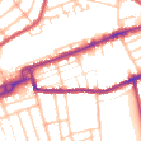 Daytime road noise heatmap for IG1 1QY