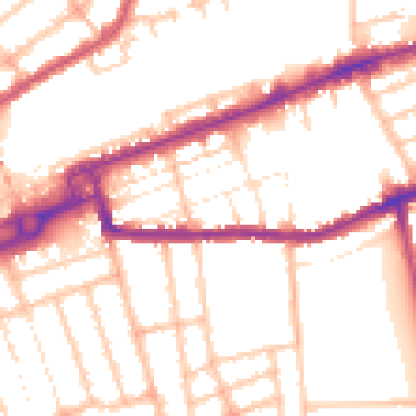 Daytime road noise heatmap for IG1 1RJ