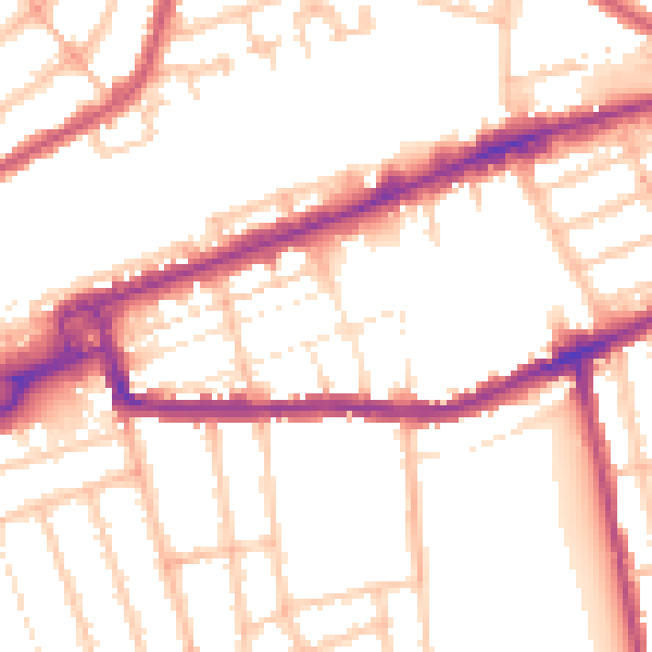 Daytime road noise heatmap for IG1 1RQ