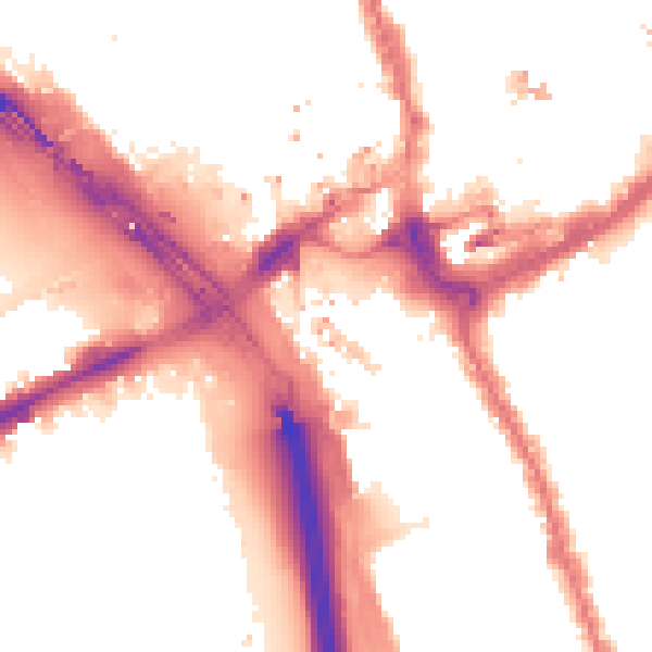 Night-time road noise heatmap for IG1 2DZ