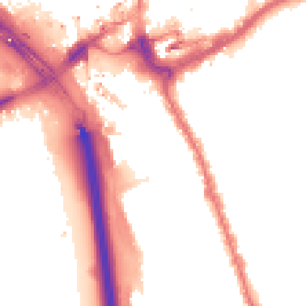 Night-time road noise heatmap for IG1 2EJ
