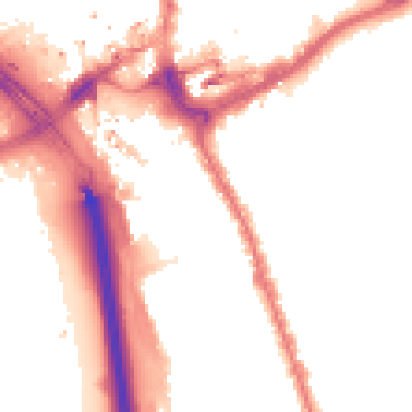 Night-time road noise heatmap for IG1 2EL