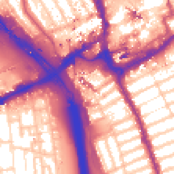 Daytime road noise heatmap for IG1 2EN