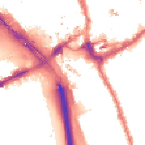 Night-time road noise heatmap for IG1 2EN