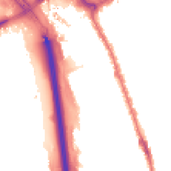 Night-time road noise heatmap for IG1 2ET