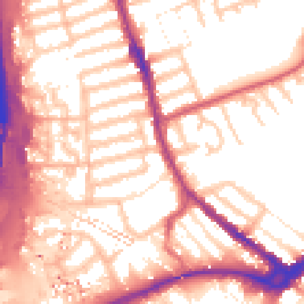 Daytime road noise heatmap for IG1 2NY