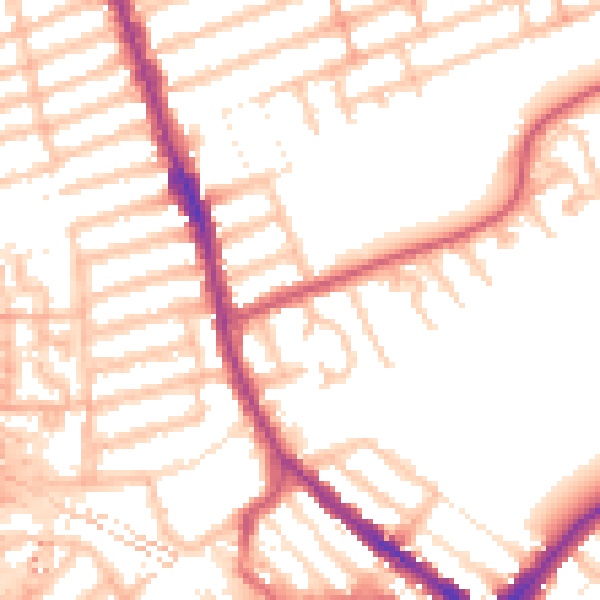 Daytime road noise heatmap for IG1 2PJ