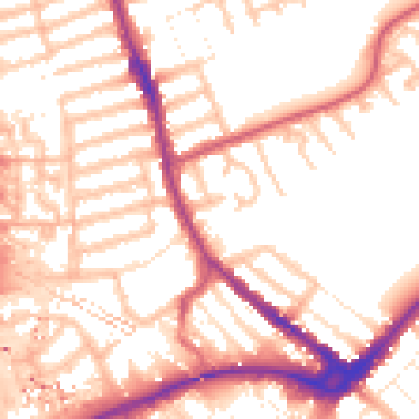 Daytime road noise heatmap for IG1 2PQ