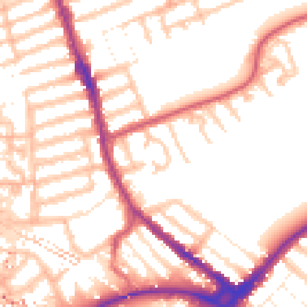 Daytime road noise heatmap for IG1 2QB