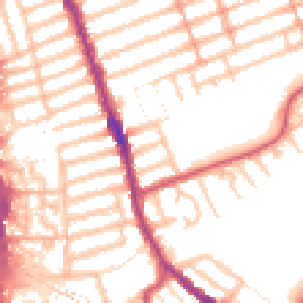 Daytime road noise heatmap for IG1 2QQ