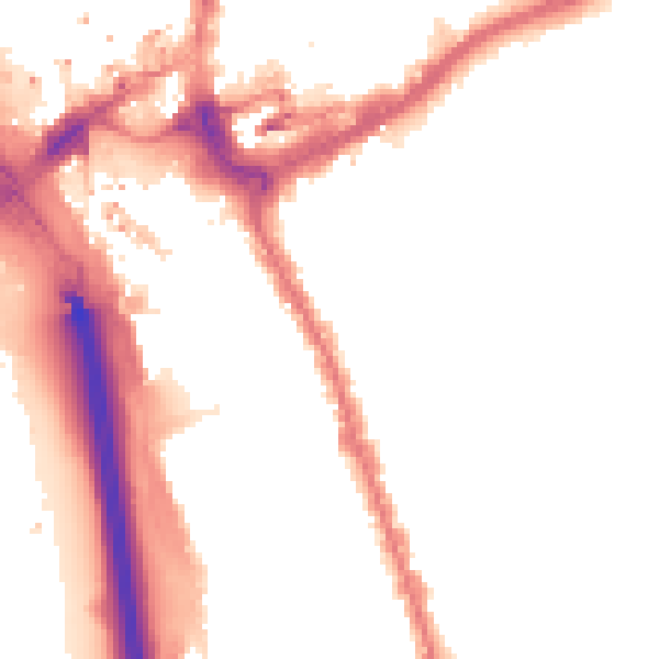 Night-time road noise heatmap for IG1 2RP
