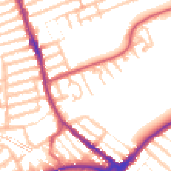 Daytime road noise heatmap for IG1 2SE