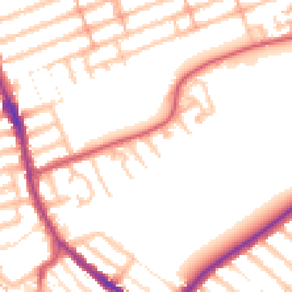 Daytime road noise heatmap for IG1 2SR