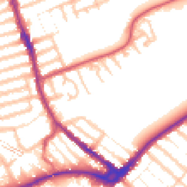 Daytime road noise heatmap for IG1 2SU