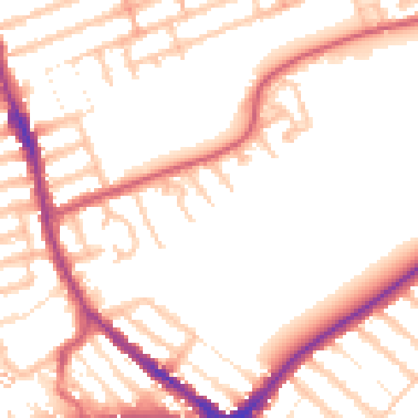 Daytime road noise heatmap for IG1 2SW