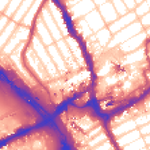 Daytime road noise heatmap for IG1 3AD