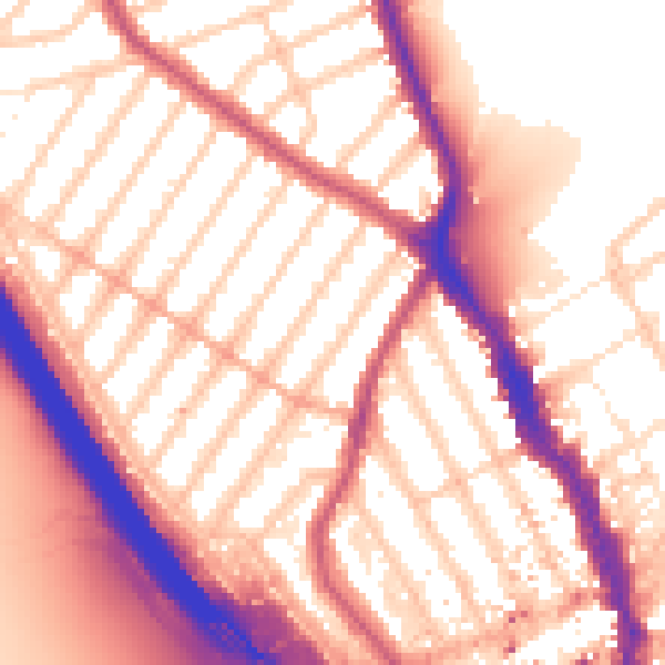Daytime road noise heatmap for IG1 3DD