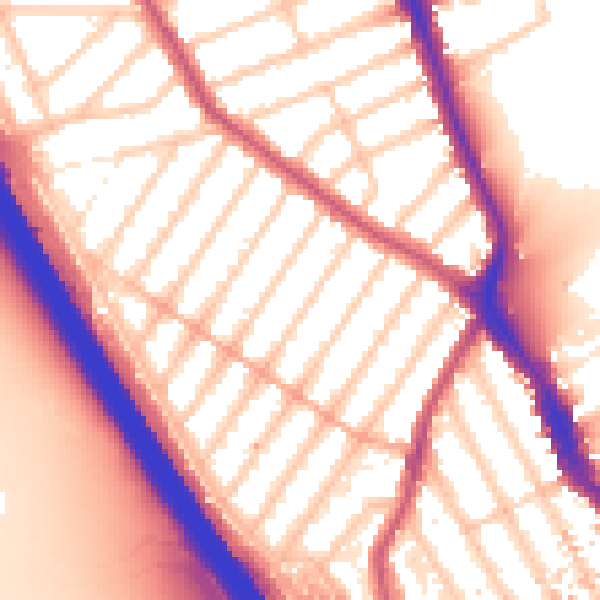 Daytime road noise heatmap for IG1 3ED