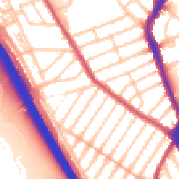 Daytime road noise heatmap for IG1 3FH