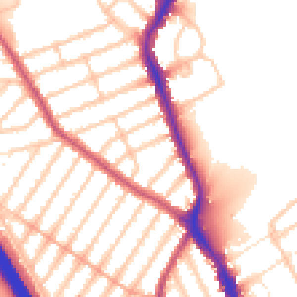 Daytime road noise heatmap for IG1 3HQ