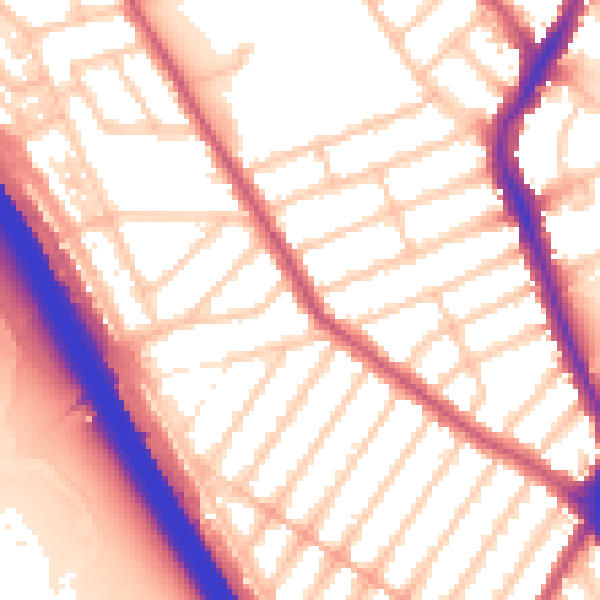 Daytime road noise heatmap for IG1 3JB