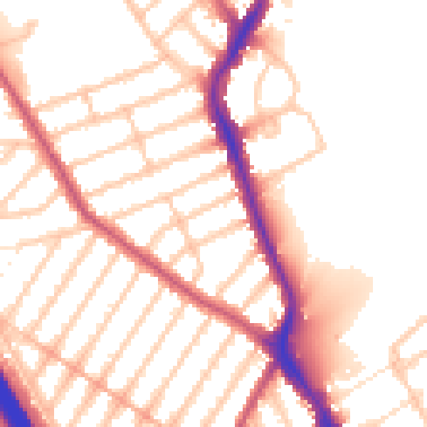 Daytime road noise heatmap for IG1 3JR
