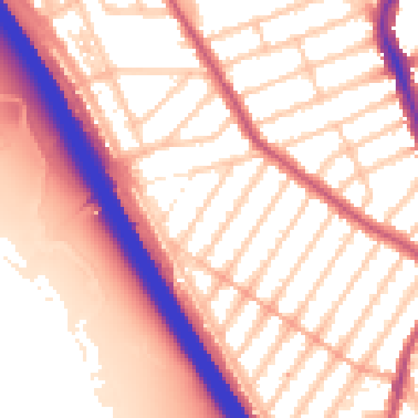 Daytime road noise heatmap for IG1 3LQ