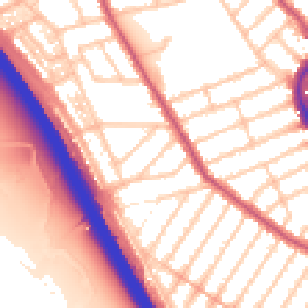Daytime road noise heatmap for IG1 3LZ