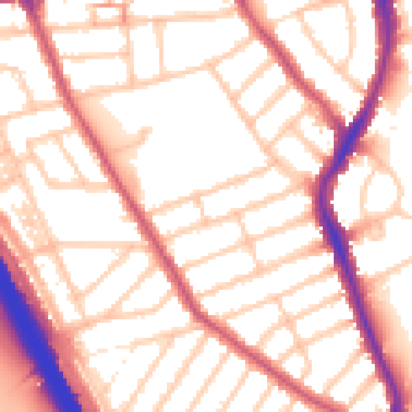 Daytime road noise heatmap for IG1 3PG