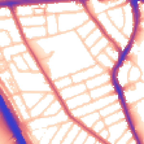 Daytime road noise heatmap for IG1 3PQ