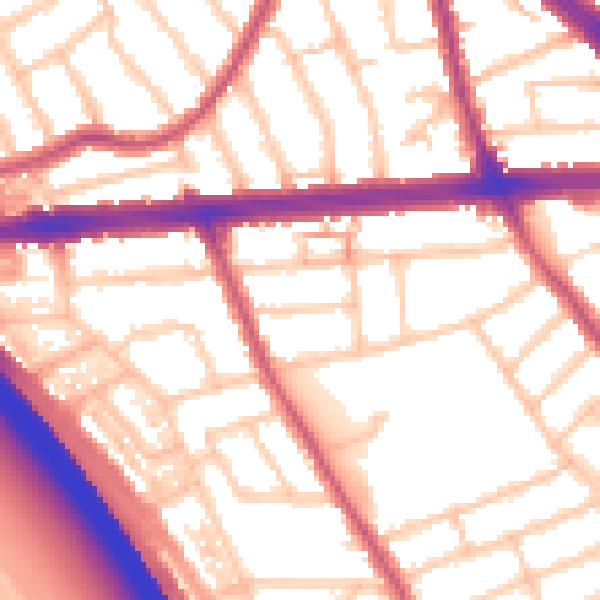 Daytime road noise heatmap for IG1 3QG