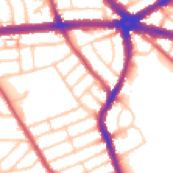Daytime road noise heatmap for IG1 3QR
