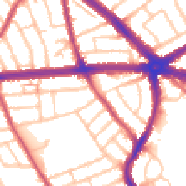 Daytime road noise heatmap for IG1 3RN