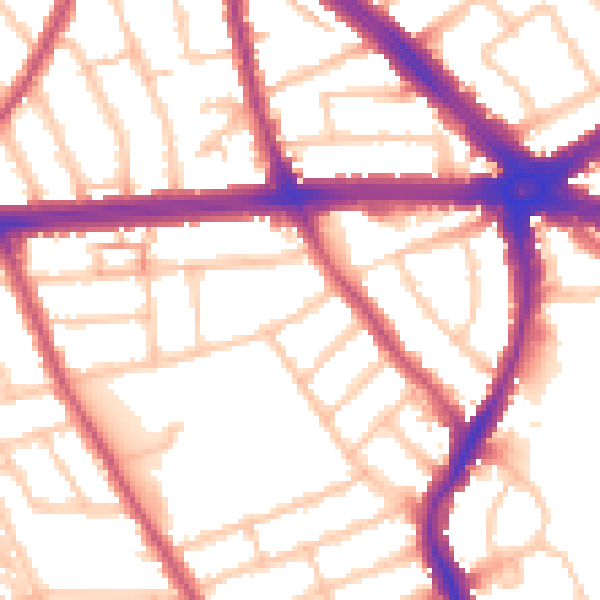 Daytime road noise heatmap for IG1 3SB