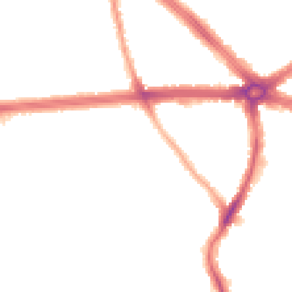 Night-time road noise heatmap for IG1 3SB