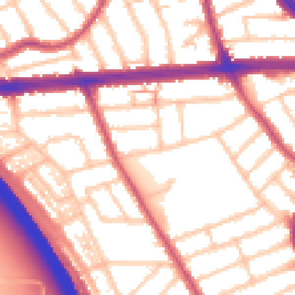 Daytime road noise heatmap for IG1 3SE