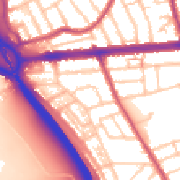 Daytime road noise heatmap for IG1 3SH