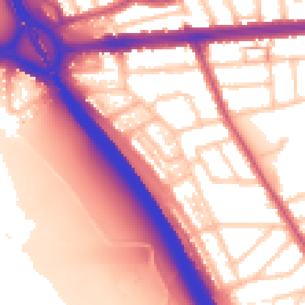 Daytime road noise heatmap for IG1 3SL