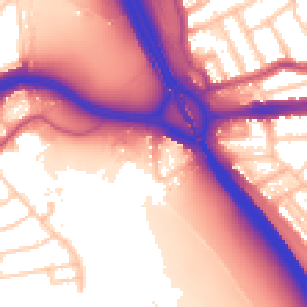 Daytime road noise heatmap for IG1 3SX