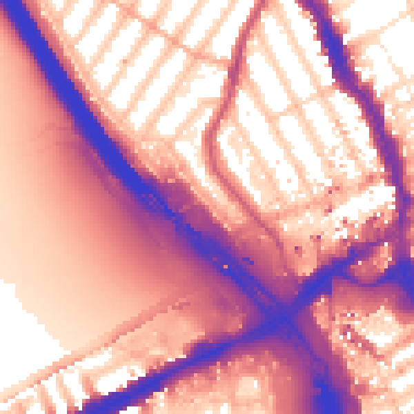 Daytime road noise heatmap for IG1 3TG