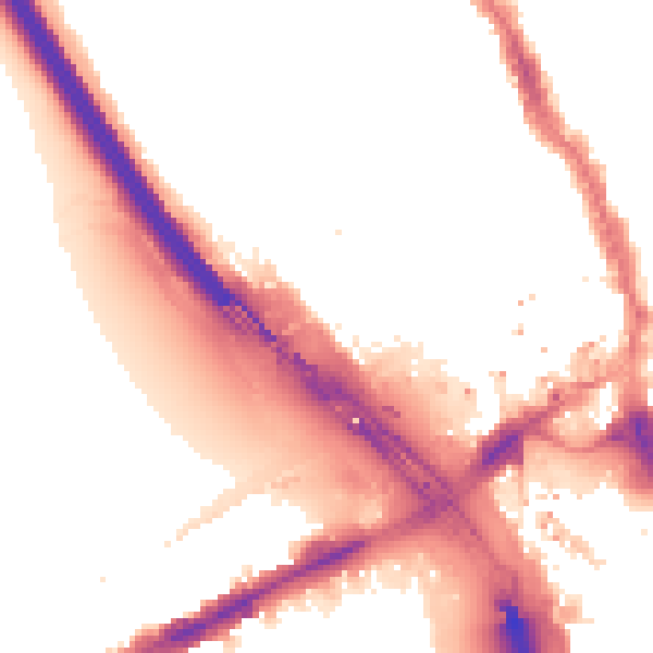 Night-time road noise heatmap for IG1 3TG