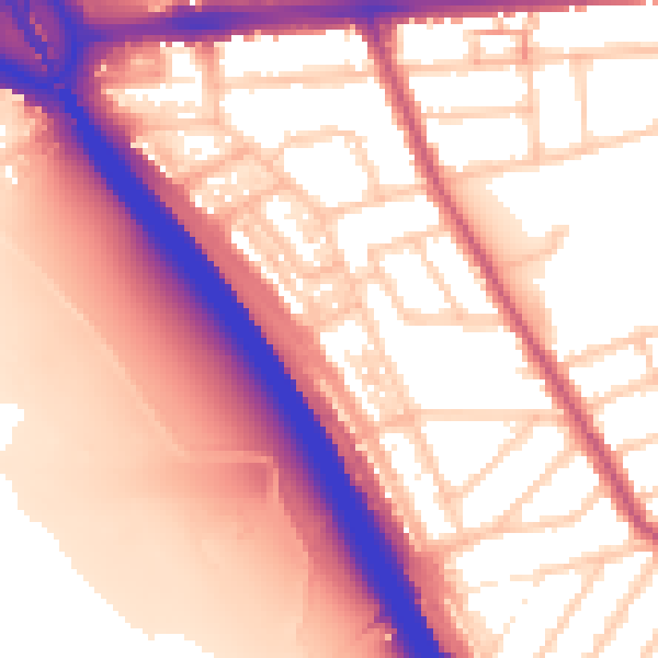 Daytime road noise heatmap for IG1 3TX