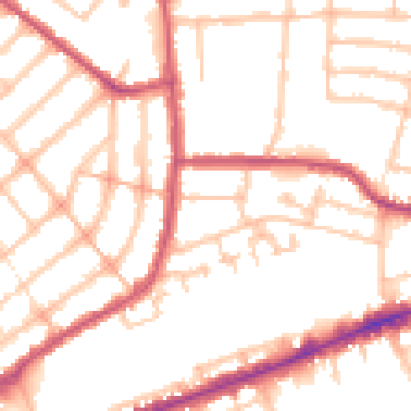 Daytime road noise heatmap for IG1 4AJ
