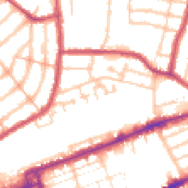 Daytime road noise heatmap for IG1 4DB