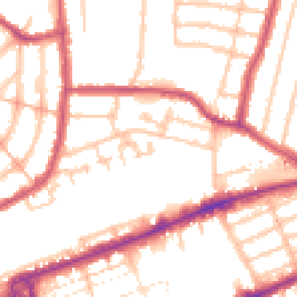 Daytime road noise heatmap for IG1 4FE