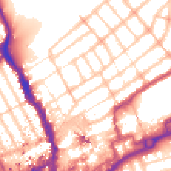 Daytime road noise heatmap for IG1 4JZ
