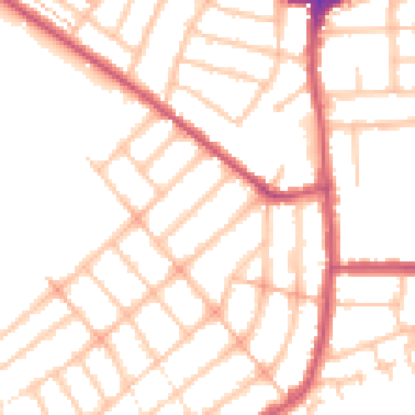 Daytime road noise heatmap for IG1 4RQ