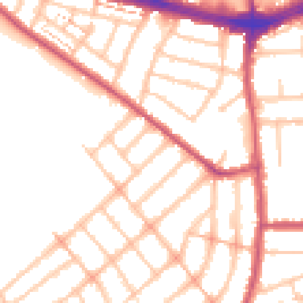Daytime road noise heatmap for IG1 4SQ